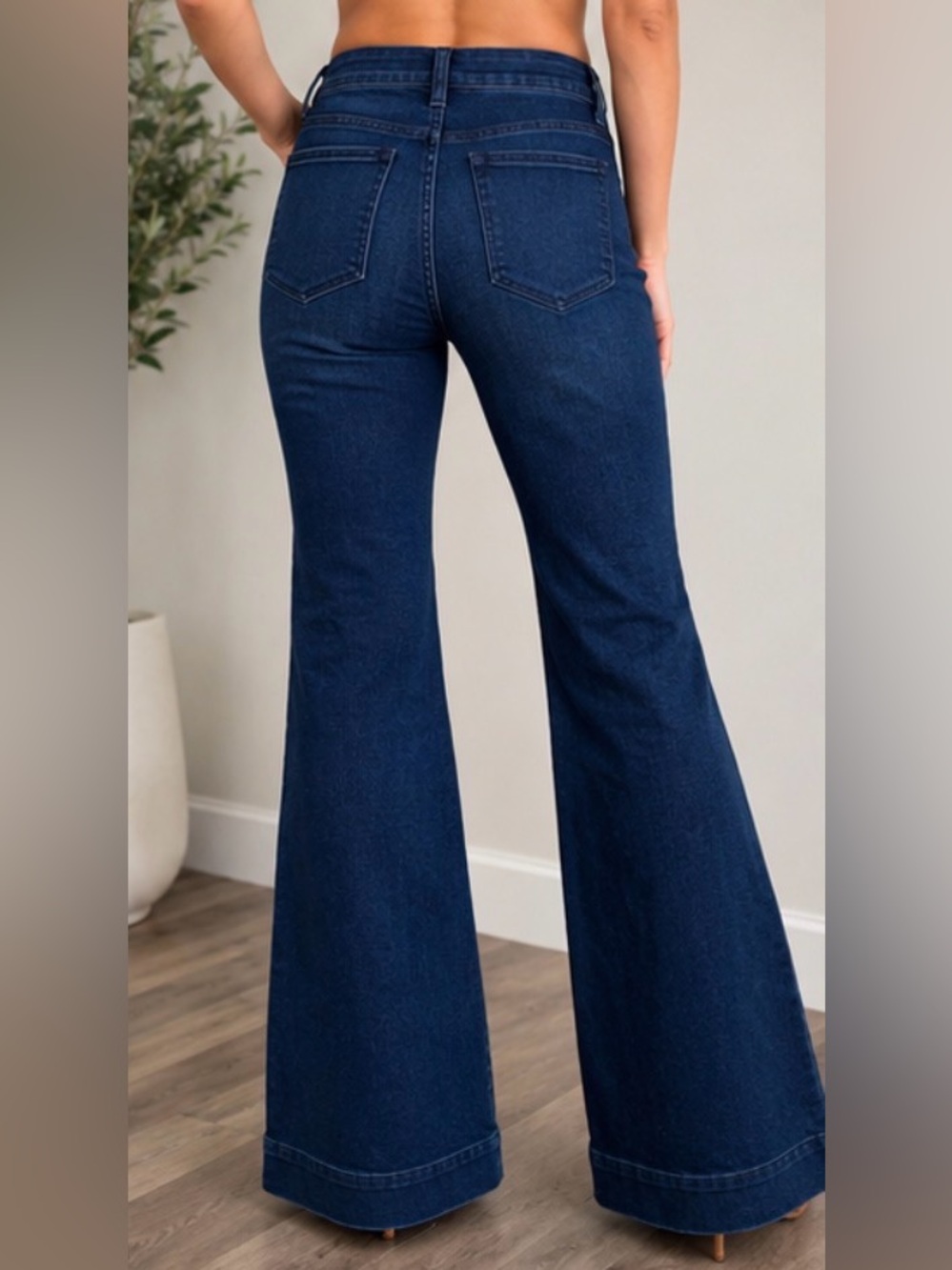 Judy Blue Dark Blue High-Rise Flare Jeans Sz 27/5 - Picture 2 of 6